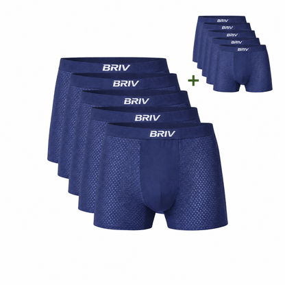 BRIV® Bamboo Boxers - 5 Pack-Trunks (Shorter fit) Blue