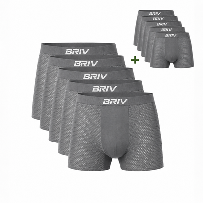 BRIV® Bamboo Boxers - 5 Pack-Trunks (Shorter fit) Grey