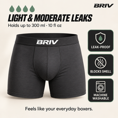BRIV Leak-Proof boxers for light and moderate leaks
