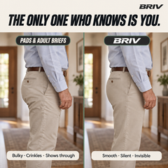 Smooth under trousers compared with pads