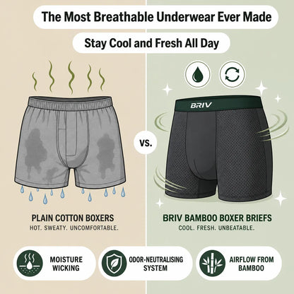 BRIV® Bamboo Boxers - 5 Pack Multicolour | + 5 FREE