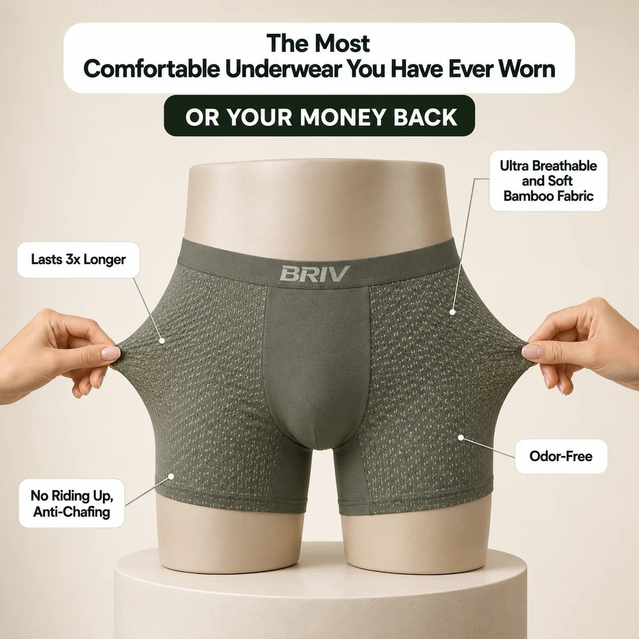 BRIV® Bamboo Boxers - 5 Pack Multicolour | + 5 FREE