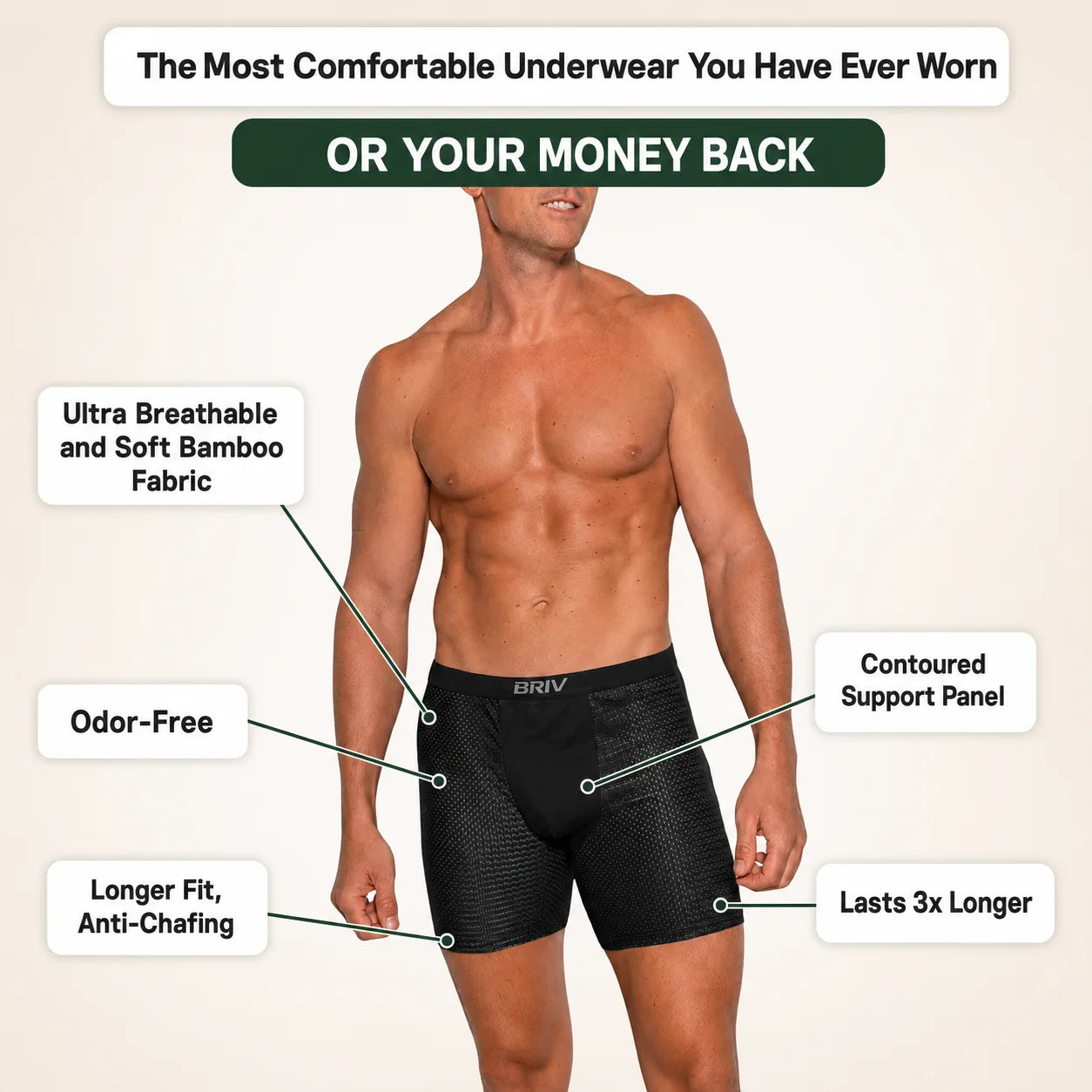 BRIV® Bamboo Boxers - 5 Pack Multicolour | + 5 FREE