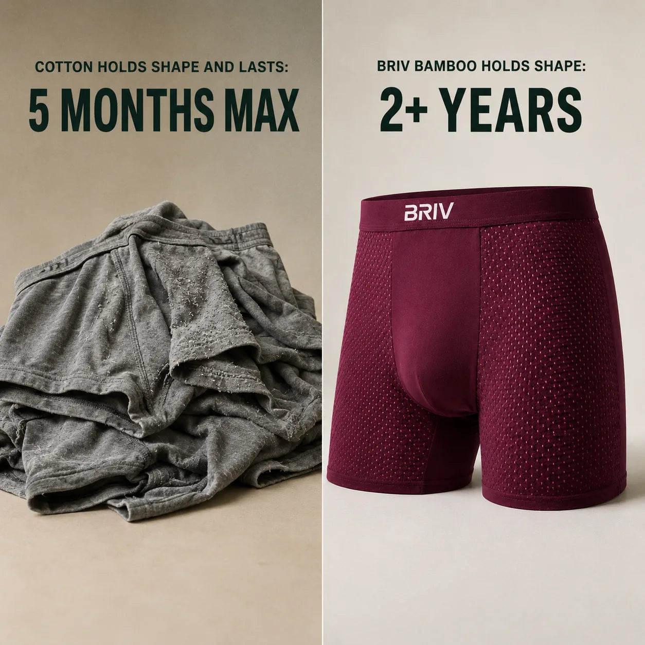BRIV® Bamboo Boxers - 5 Pack Multicolour | + 5 FREE